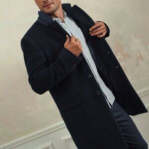 Balibaris Tancrede Cashmere/Wool Straight Coat NAVY (French Size 44/US Size XS)